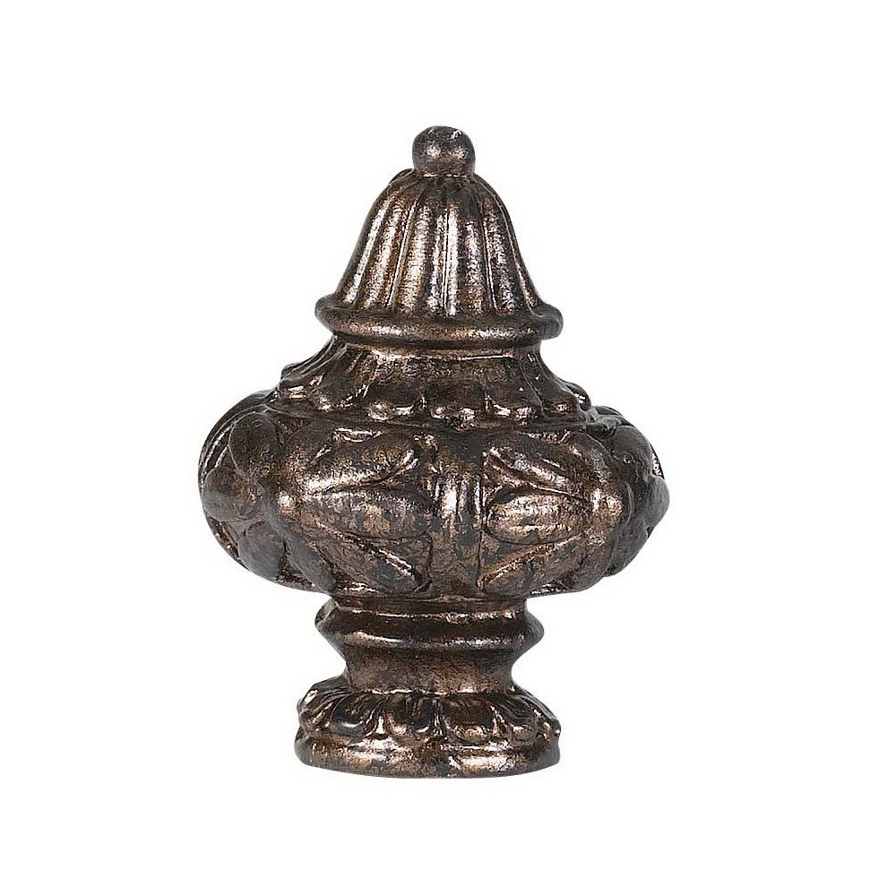 2.13" Metal Cast Finial in Rust Finish. Picture 1