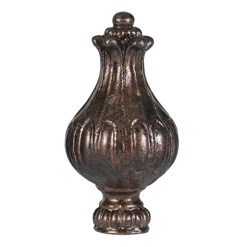 3" Metal Cast Finial in Rust Finish. Picture 1