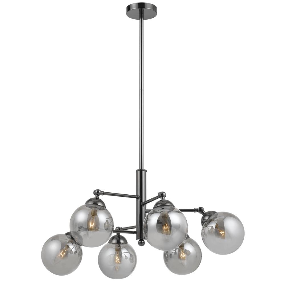 40W X 6 Prato Metal/Glass 6 Lights Chandelier. Picture 1