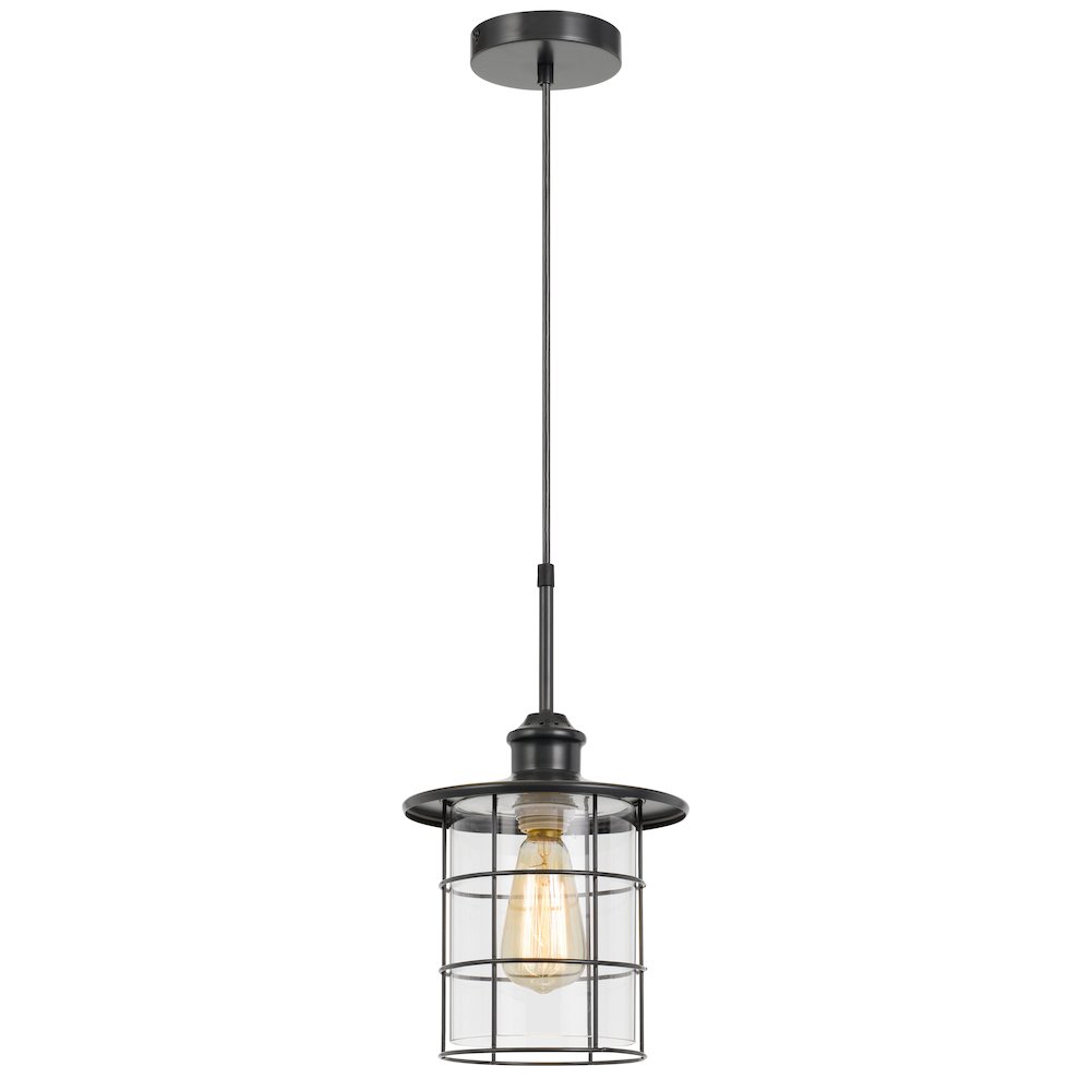 60W Silverton metal/glass pendant fixture (Edison bulbs included). Picture 3