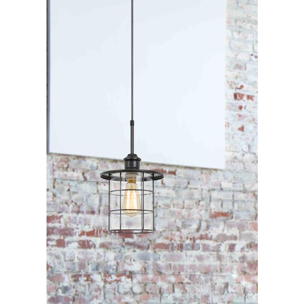 60W Silverton metal/glass pendant fixture (Edison bulbs included). Picture 2