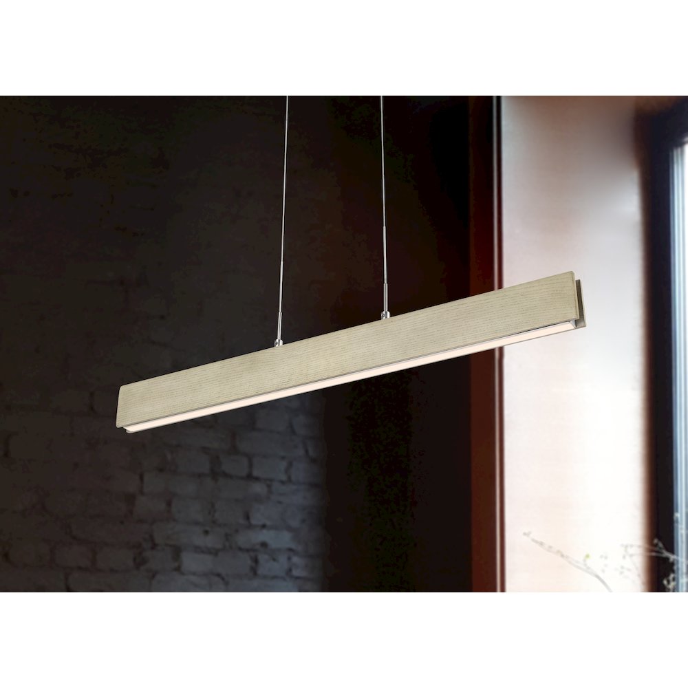 Colmar integrated LED Rubber wood ceiling island light. Picture 2