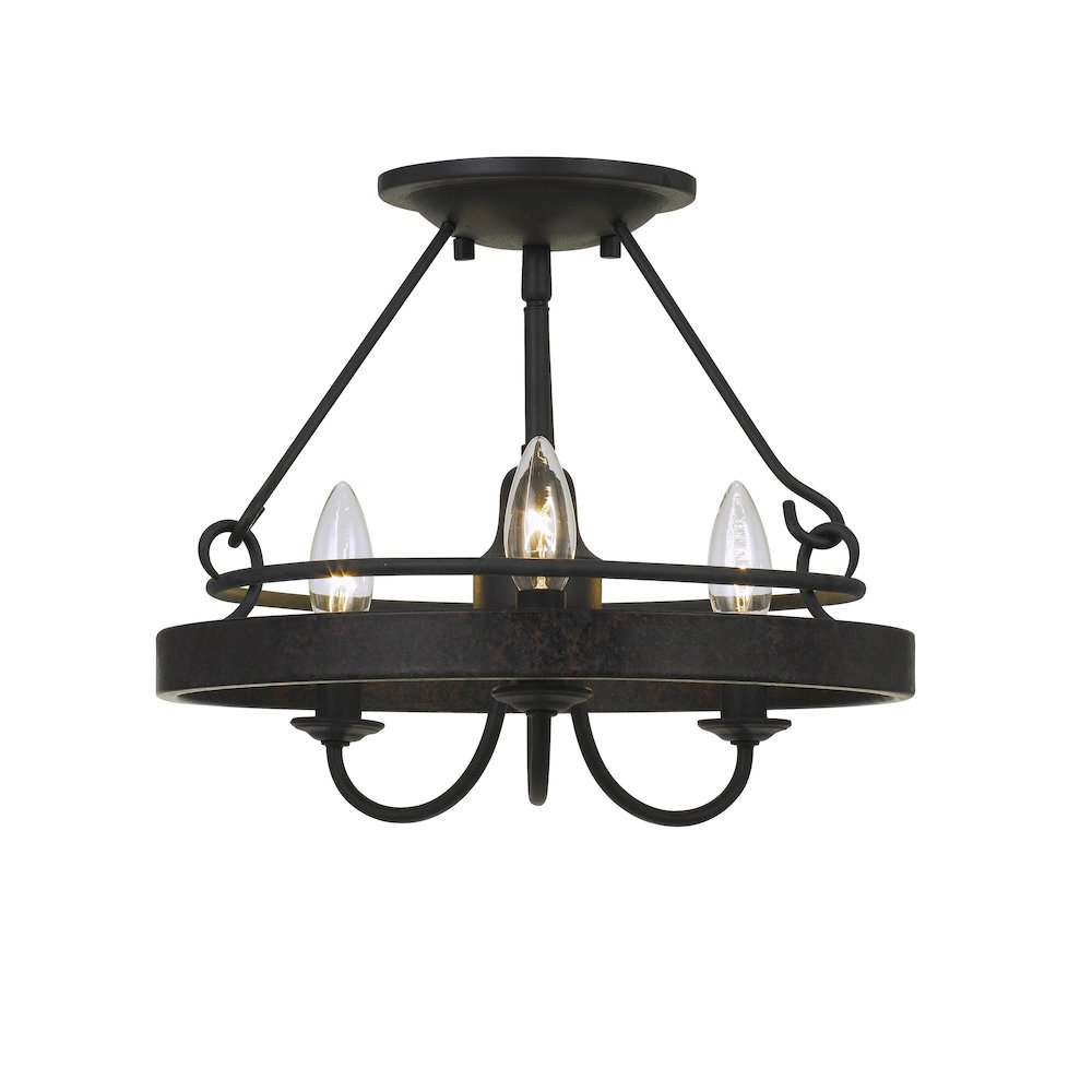 60W X 3 Helena Metal 2 In 1 Pendant/Semi Flush Mount Fixture. Picture 1