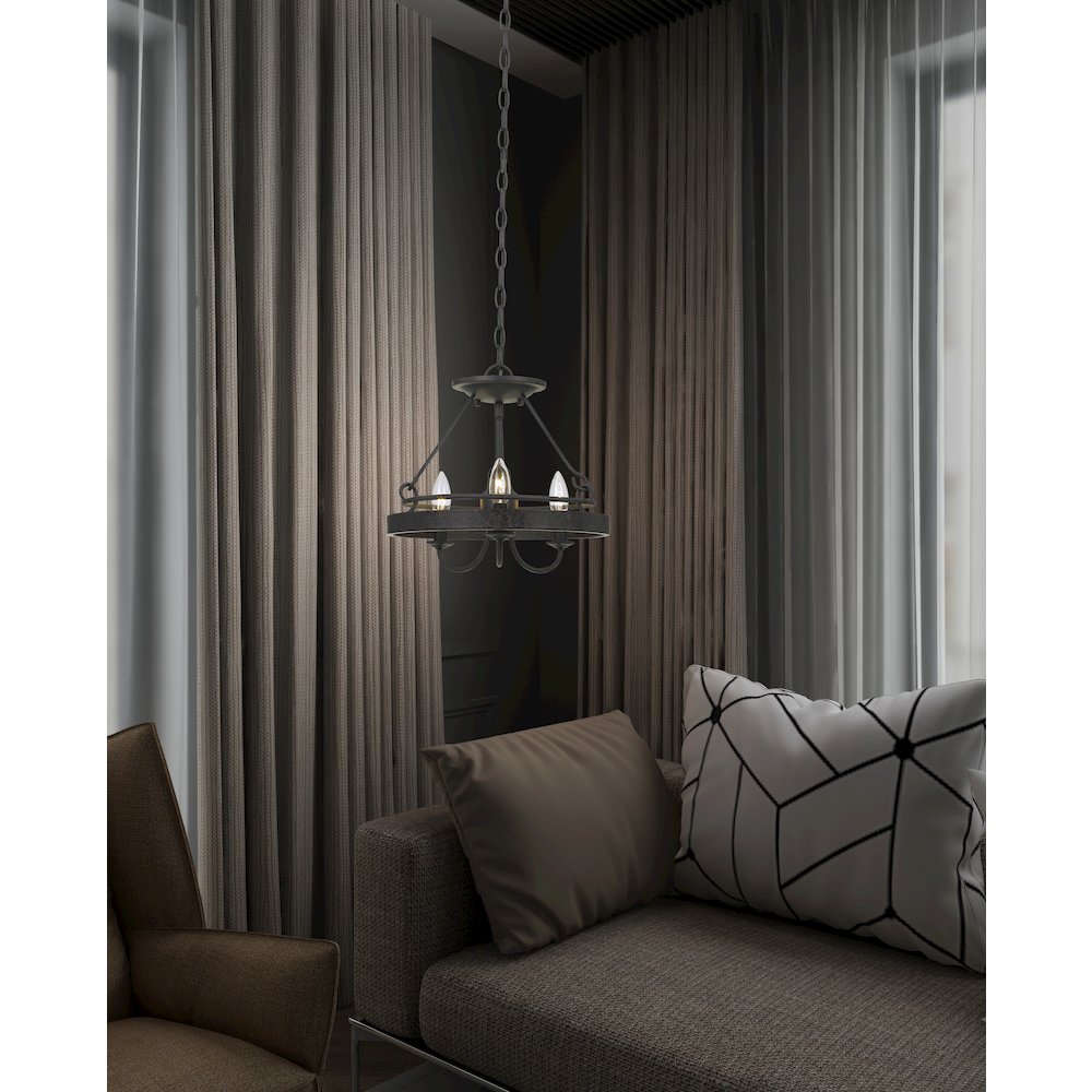60W X 3 Helena Metal 2 In 1 Pendant/Semi Flush Mount Fixture. Picture 7