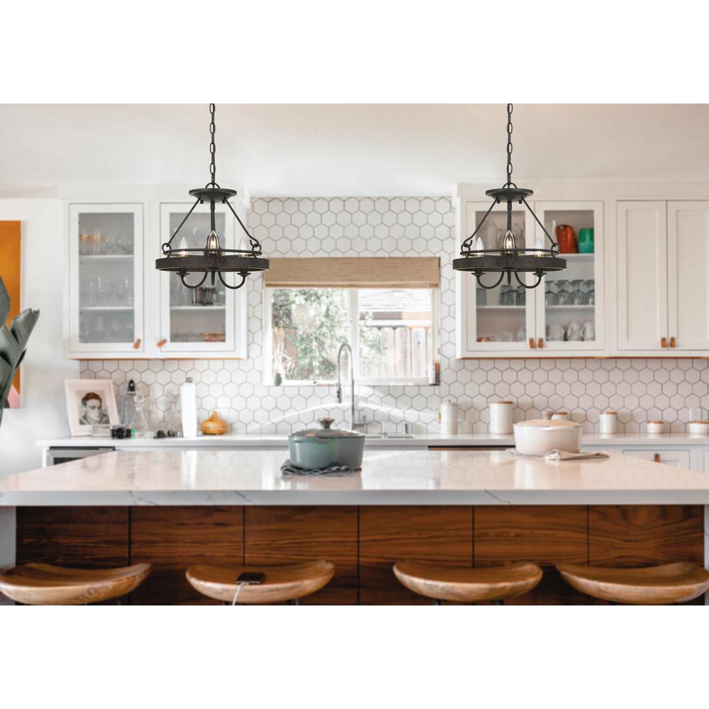 60W X 3 Helena Metal 2 In 1 Pendant/Semi Flush Mount Fixture. Picture 5