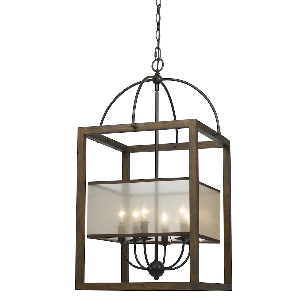 60W X 6 Rectangular Chandelier. Picture 1
