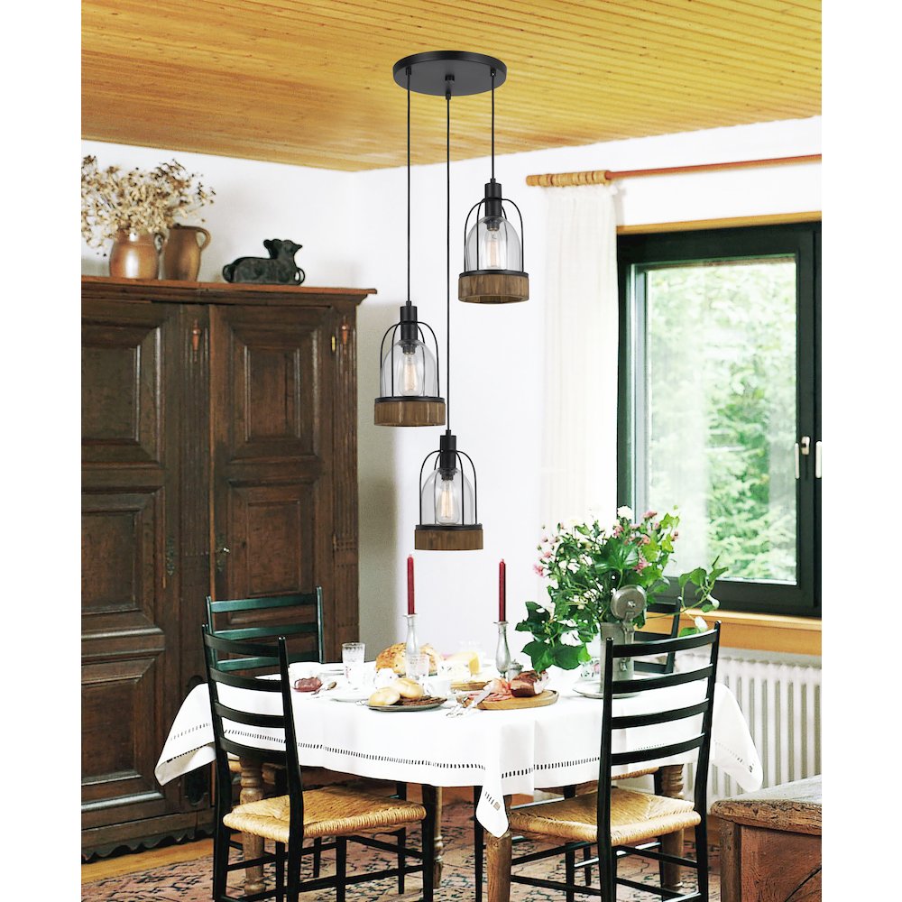 60W X 3 Beacon Glass Pendant(Edison Bulbs Not included). Picture 2