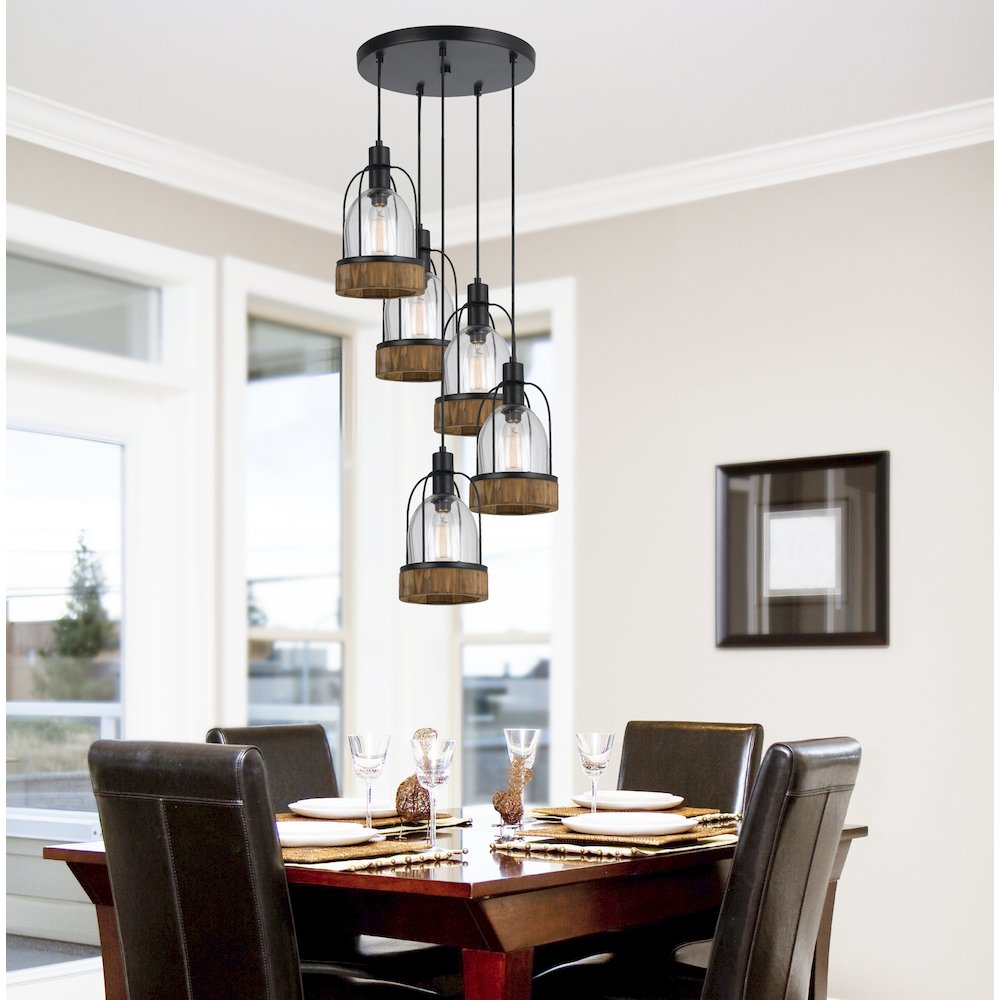 60W X 5 Beacon Pendant Fixture(Edison Bulbs Not included). Picture 2