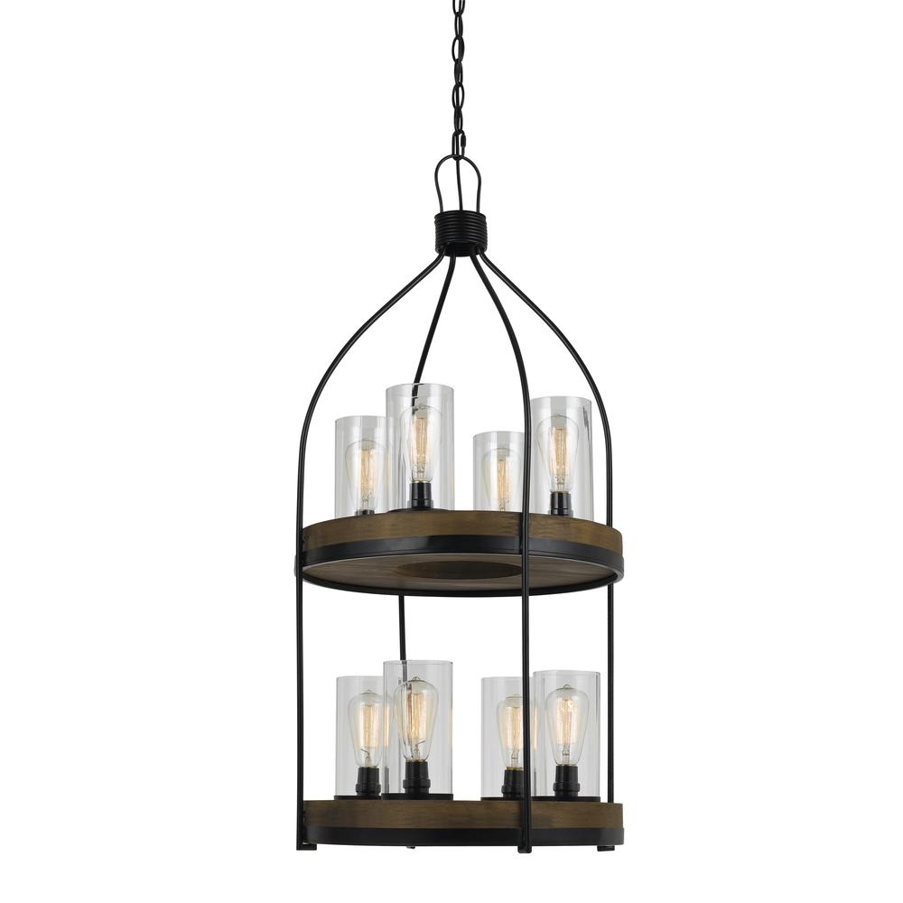 60W X 8 Chardon Metal/Wood Fixture(Edison Bulbs Not Included). Picture 1