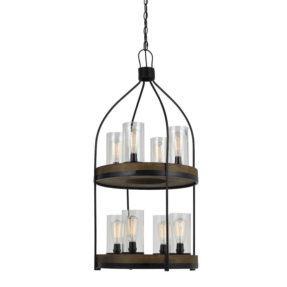 60W X 8 Chardon Metal/Wood Fixture(Edison Bulbs Not Included). Picture 1
