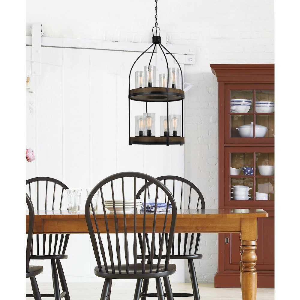 60W X 8 Chardon Metal/Wood Fixture(Edison Bulbs Not Included). Picture 2