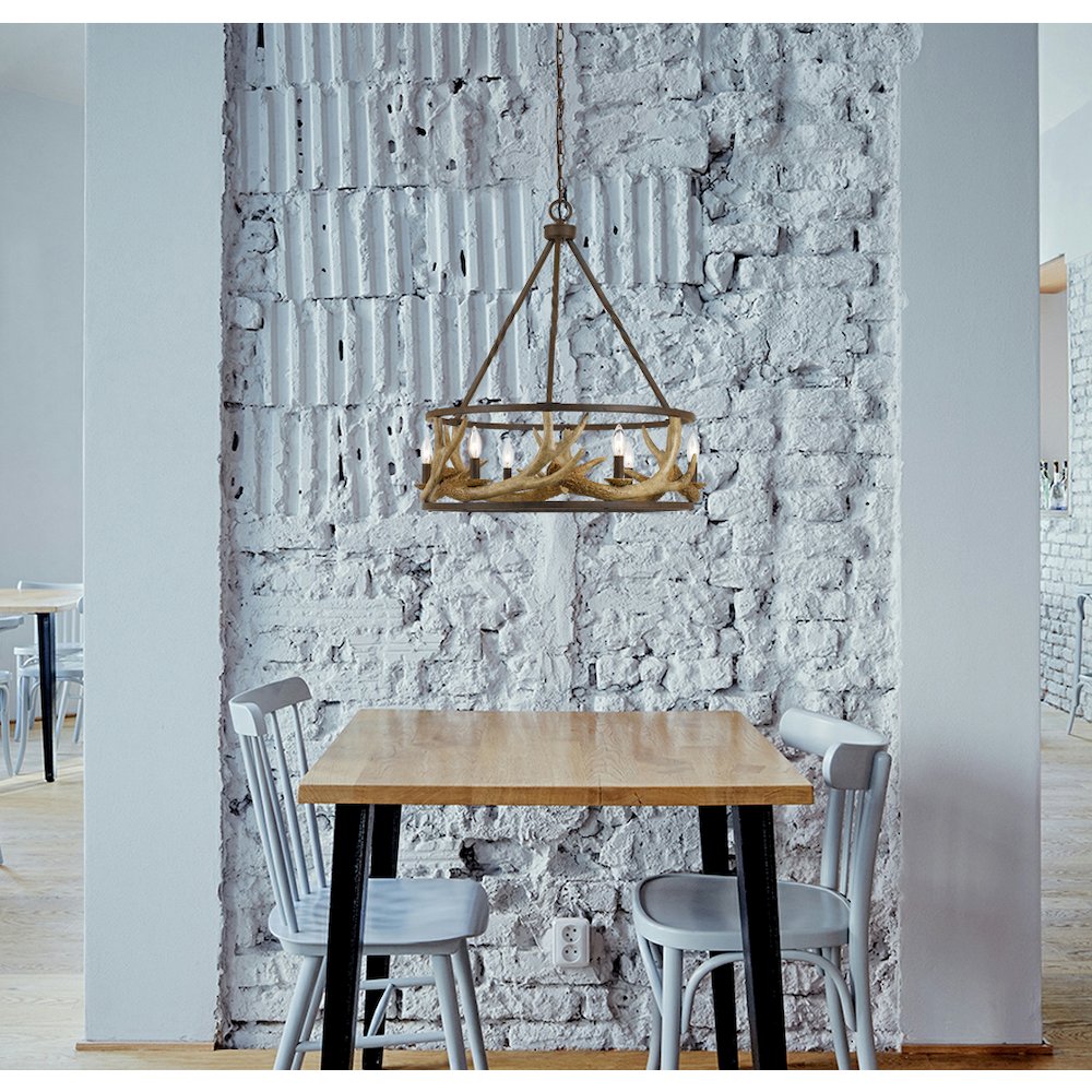60W X 6 Antler Chandelier. Picture 2