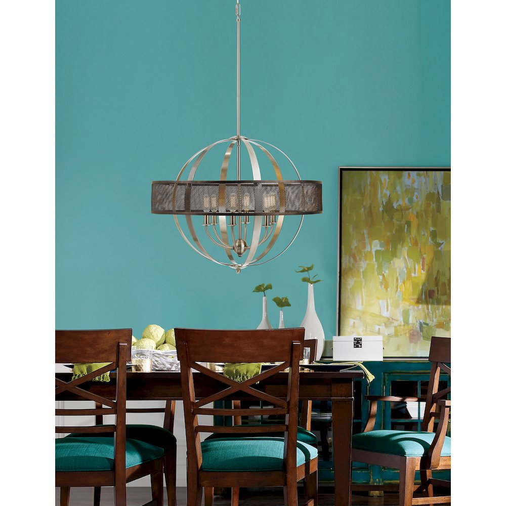 60W X 6 Willow Chandelier (Edison Bulbs Not Included). Picture 2