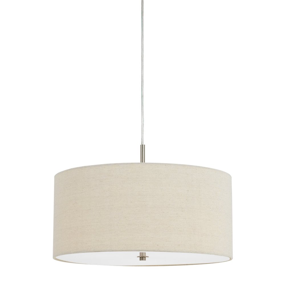 60W X 3 Addison Linen Drum Pendant. Picture 1