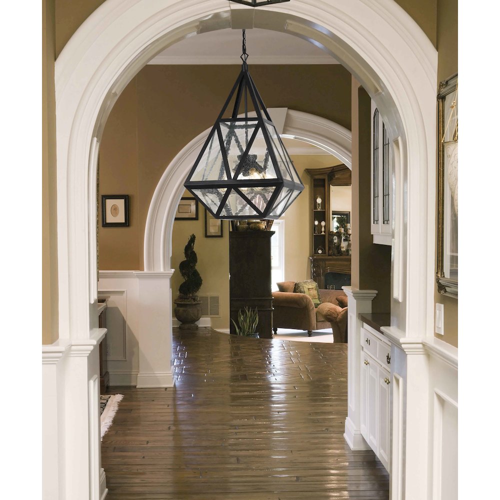 60W X 4 Townsendglass Chandelier (Edison Bulbs Not Included). Picture 2