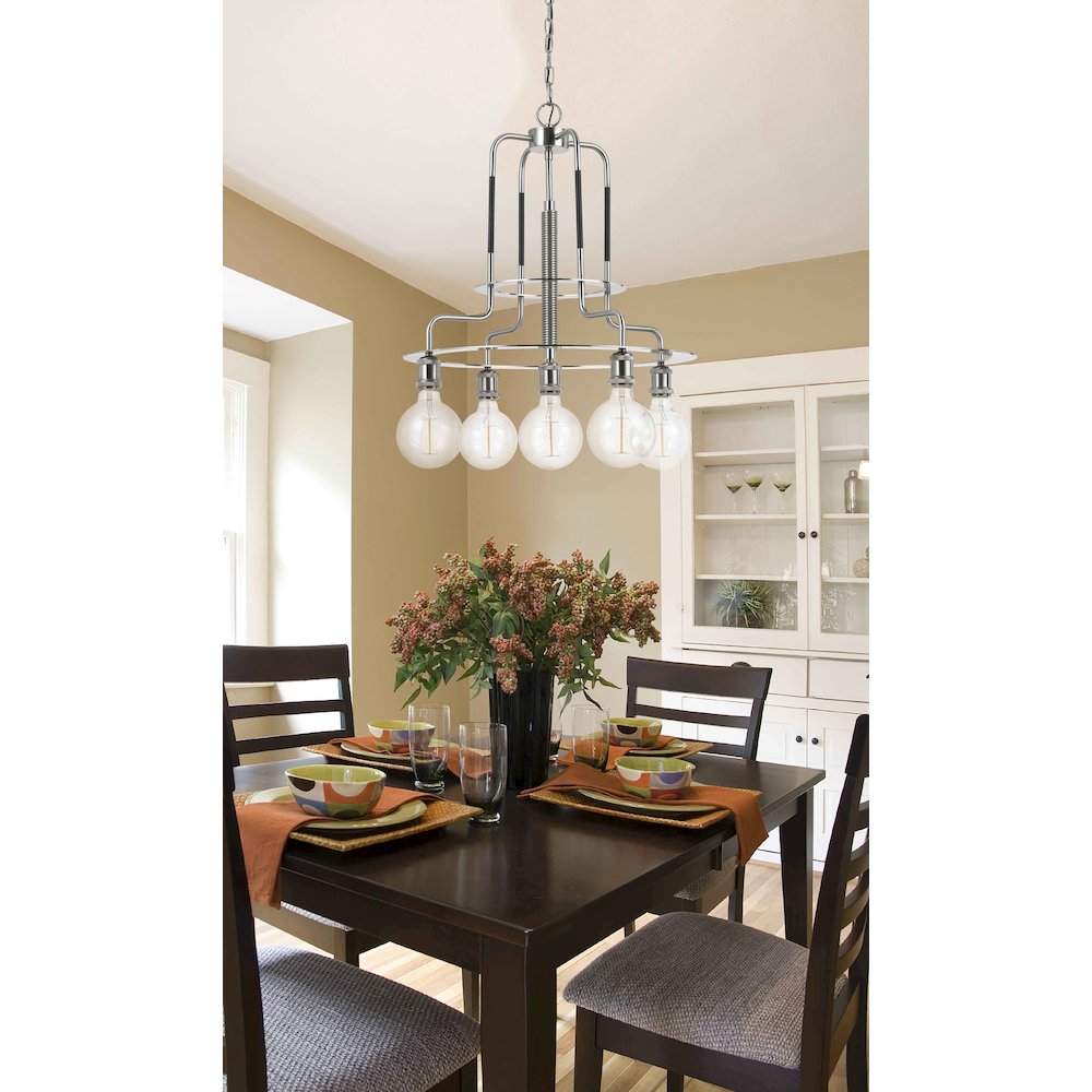 60W X 5 Transformermetal  Chandelier (Edison Bulbs Included). Picture 2