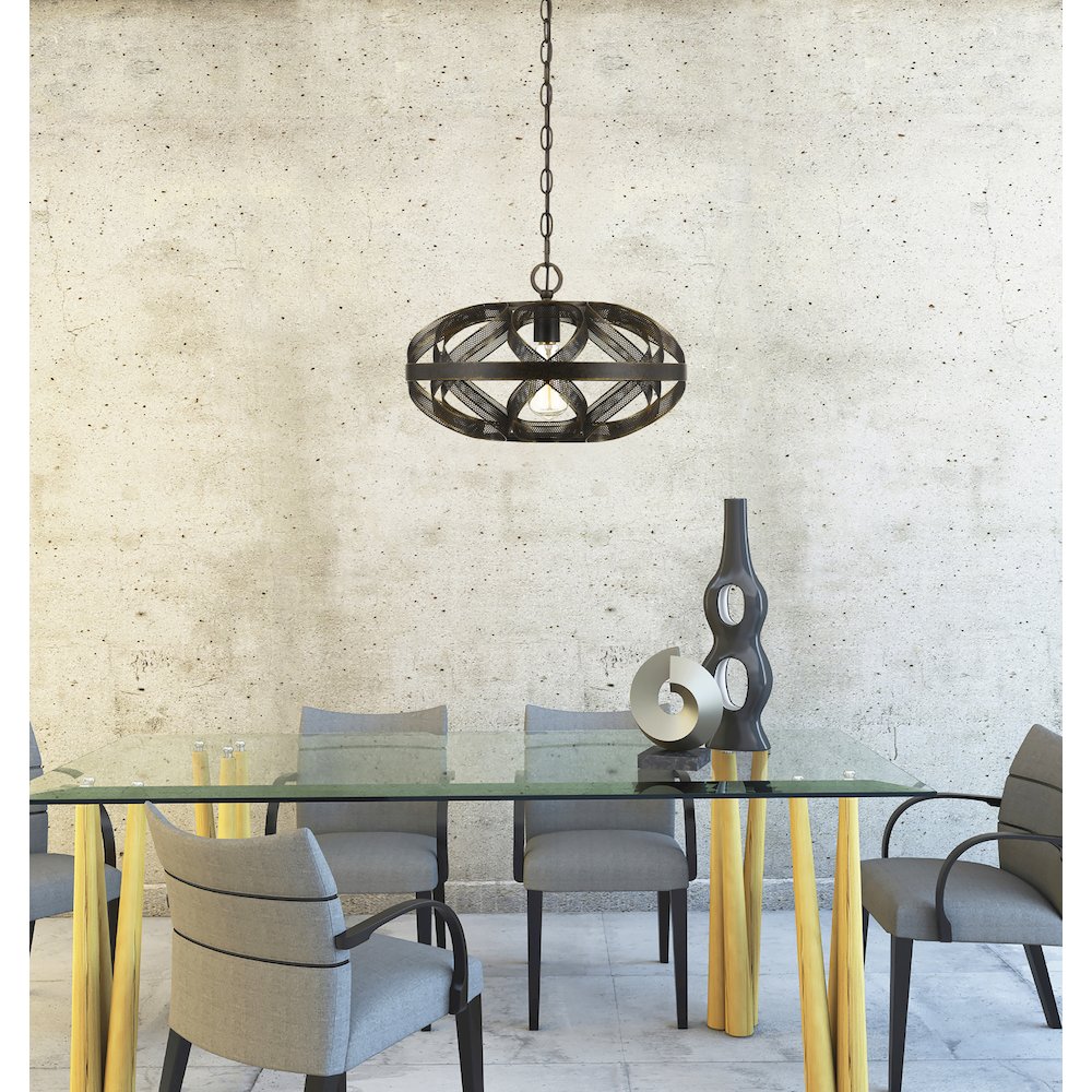 60W Alma Metal Mesh Pendant Fixture (Edison Bulb Not Included). Picture 2