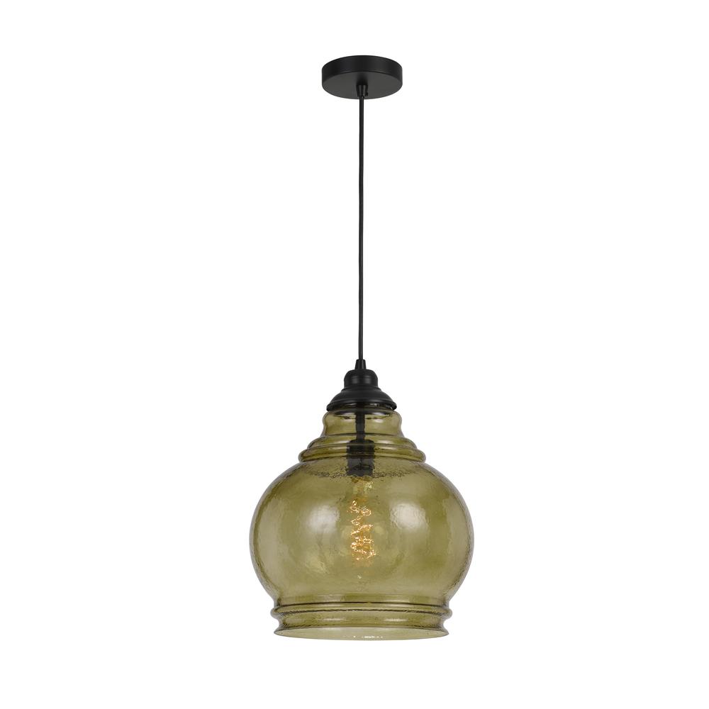 60W Rovigo Rippled Glass Pendant (Edison Bulb Not Included). Picture 1