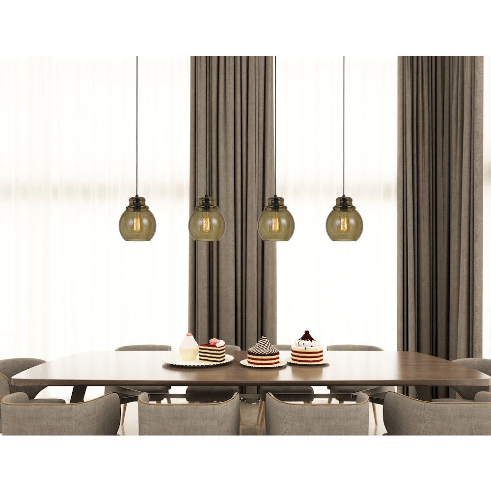60W Aversa Rippled Glass Pendant (Edison Bulb Not Included). Picture 4