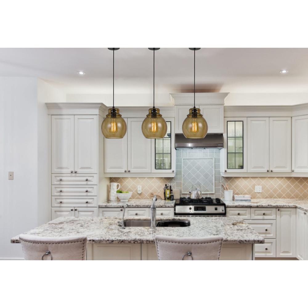 60W Aversa Rippled Glass Pendant (Edison Bulb Not Included). Picture 2