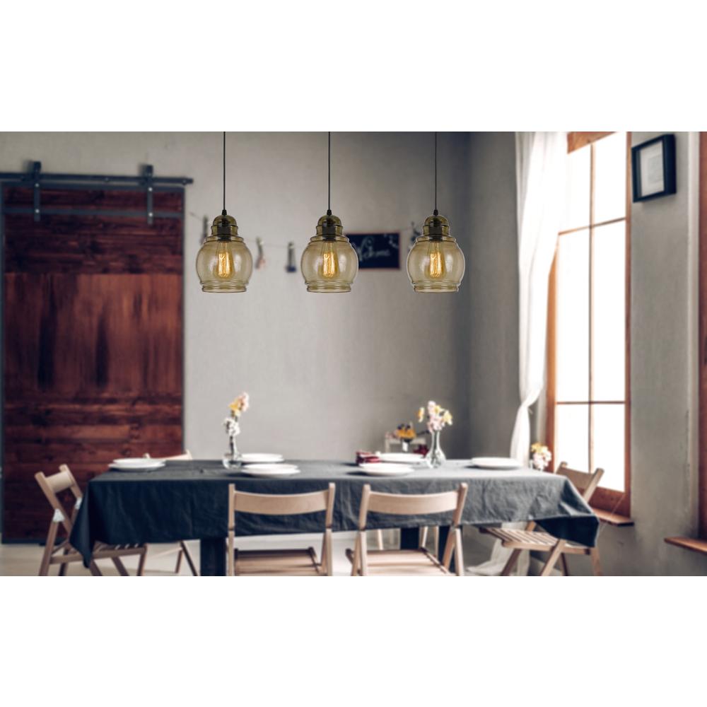 60W Teramo Rippled Glass Pendant (Edison Bulb Not Included). Picture 2