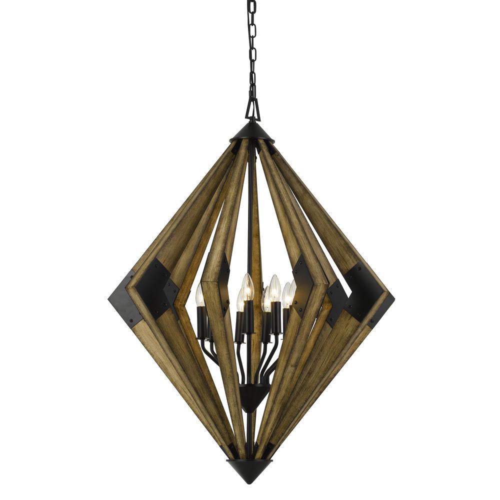 60W X 9 Arezzo Wood Chandelier. Picture 1