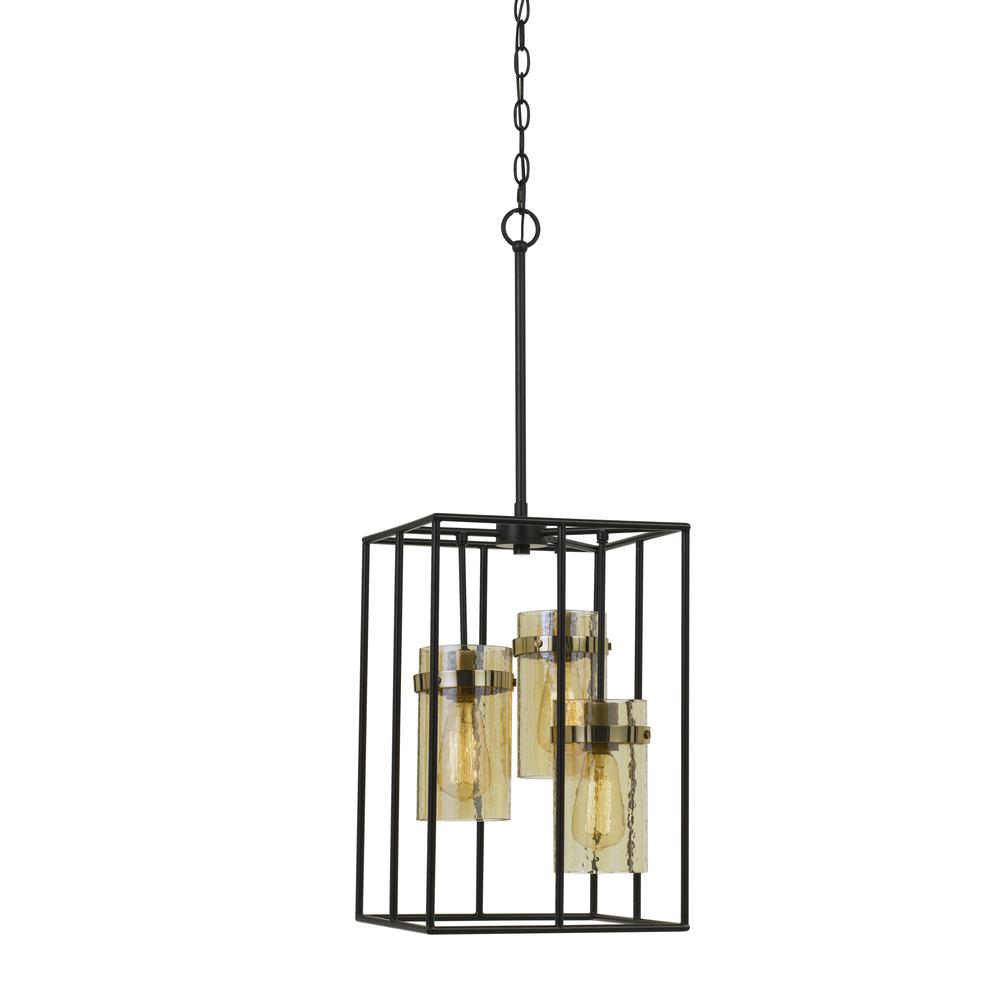 60W X 3 Cremona Glass Pendant Fixture (Edison Bulbs Not Included). Picture 1
