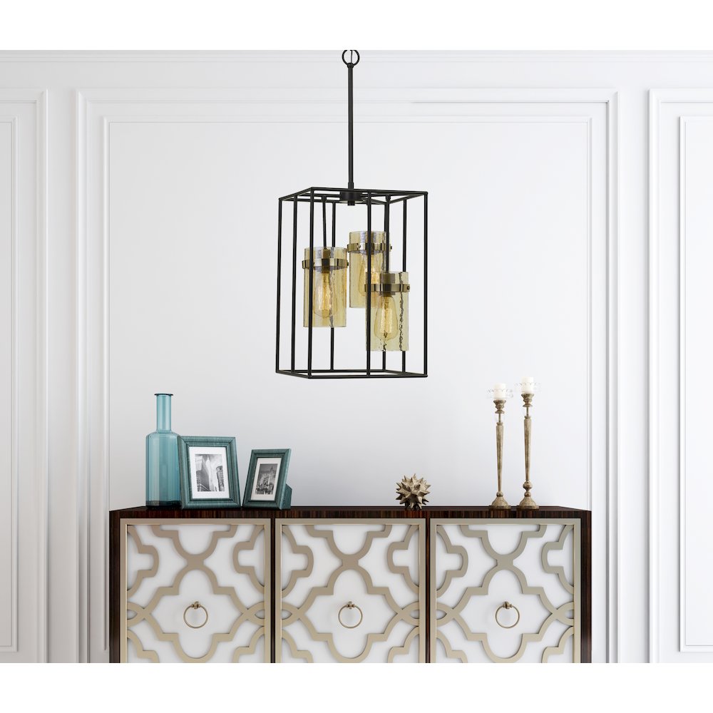 60W X 3 Cremona Glass Pendant Fixture (Edison Bulbs Not Included). Picture 3