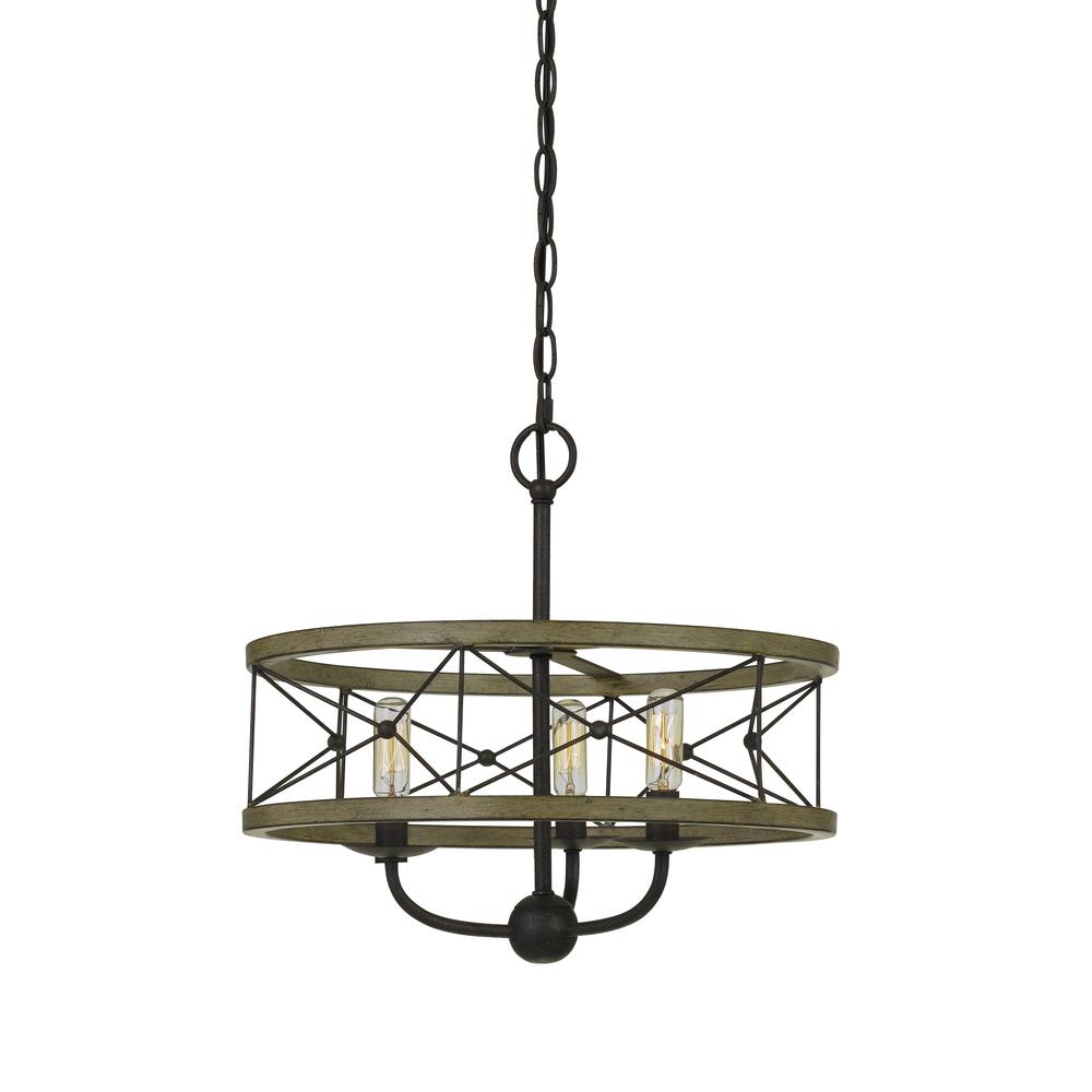 40W X 3 Modica Metal Pendant Fixture (Edison Bulbs Not Included). Picture 1
