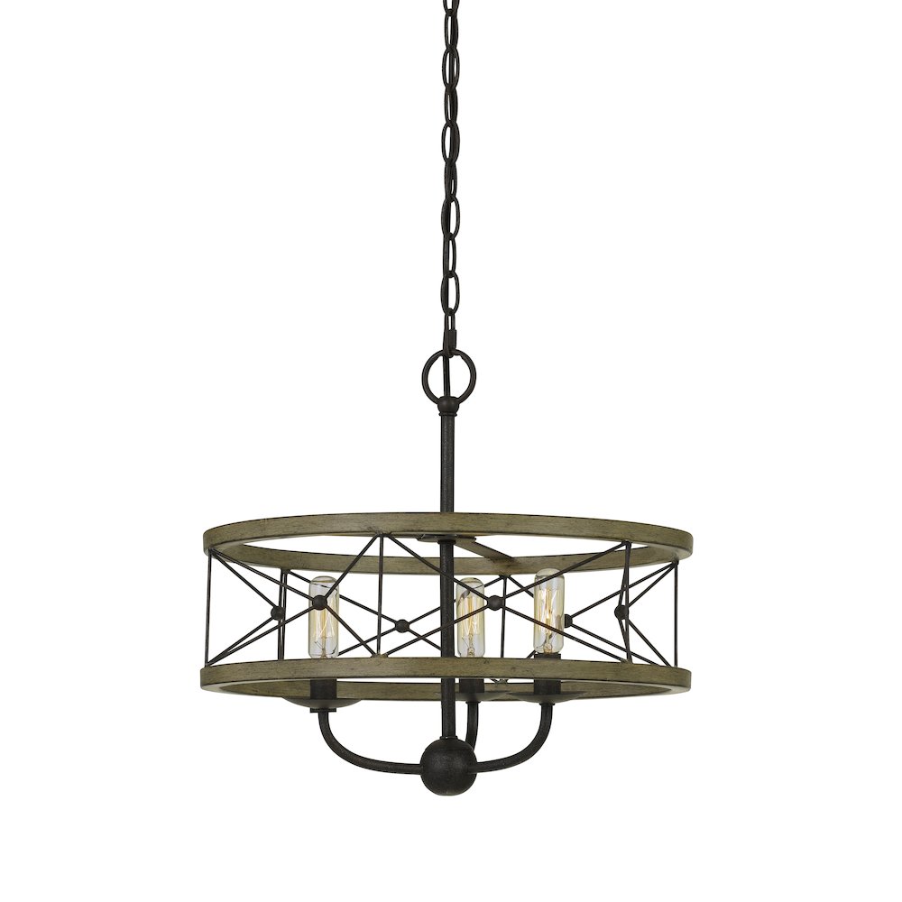 40W X 3 Modica Metal Pendant Fixture (Edison Bulbs Not Included). Picture 2