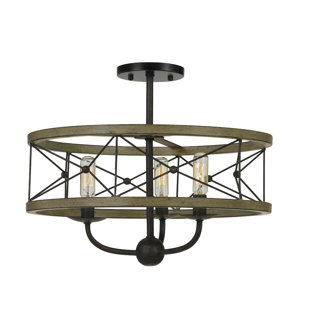 40W X 3 Modica Metal Pendant Fixture (Edison Bulbs Not Included). Picture 1