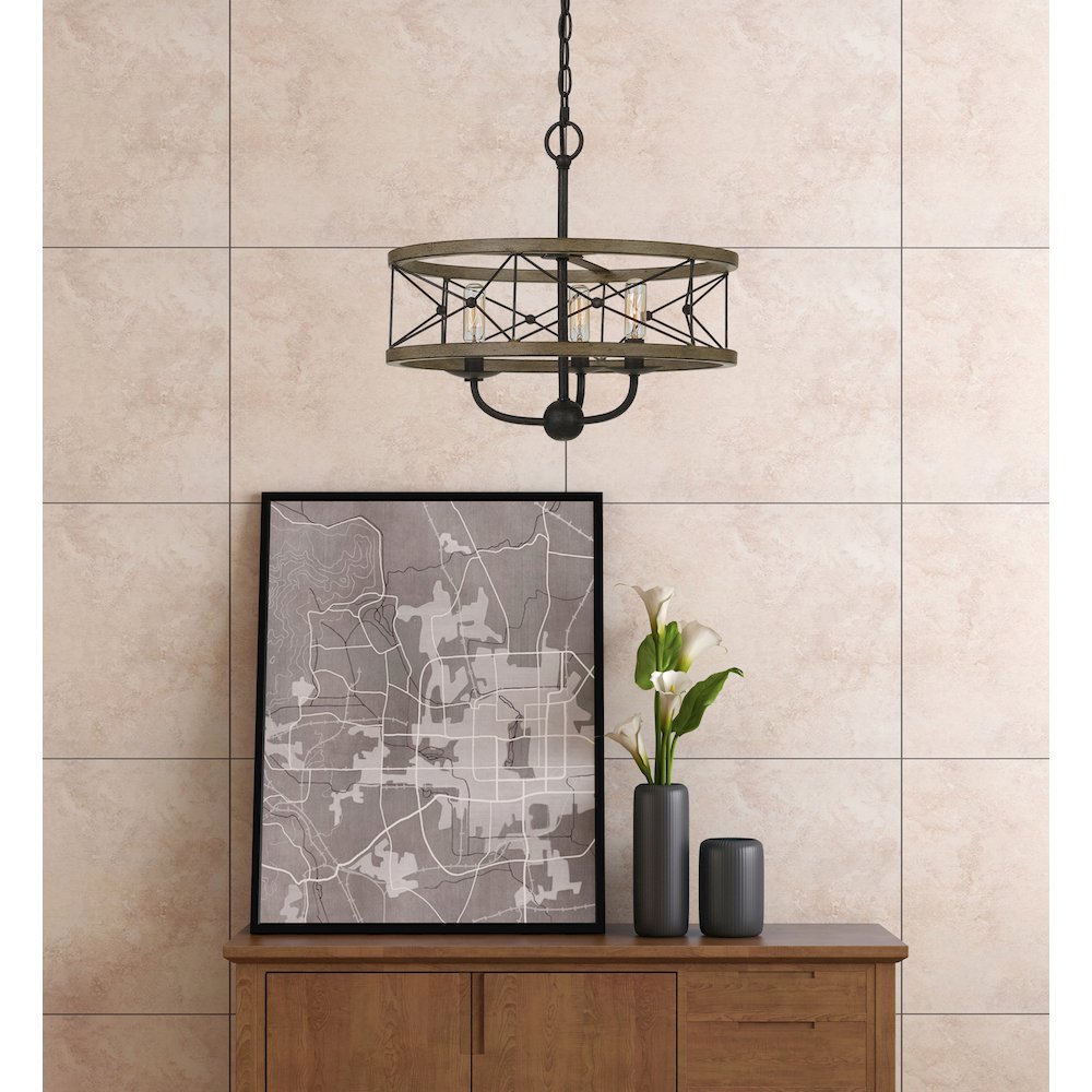 40W X 3 Modica Metal Pendant Fixture (Edison Bulbs Not Included). Picture 7