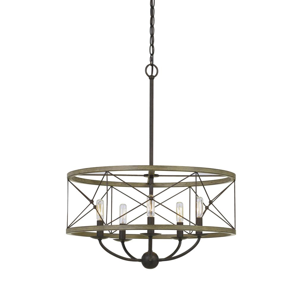 40W X 5 Modica Metal Pendant Fixture (Edison Bulbs Not Included). Picture 1