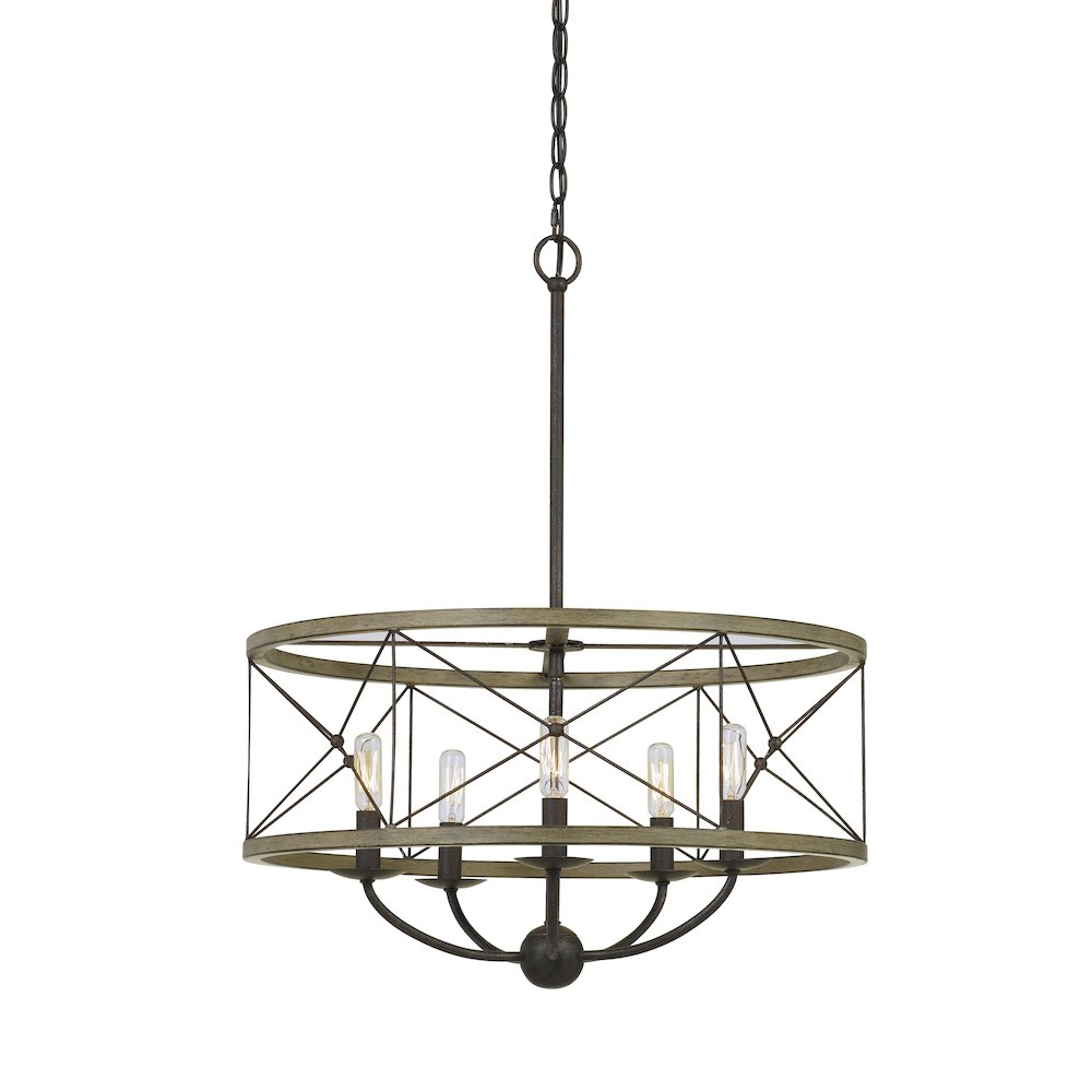 40W X 5 Modica Metal Pendant Fixture (Edison Bulbs Not Included). Picture 1