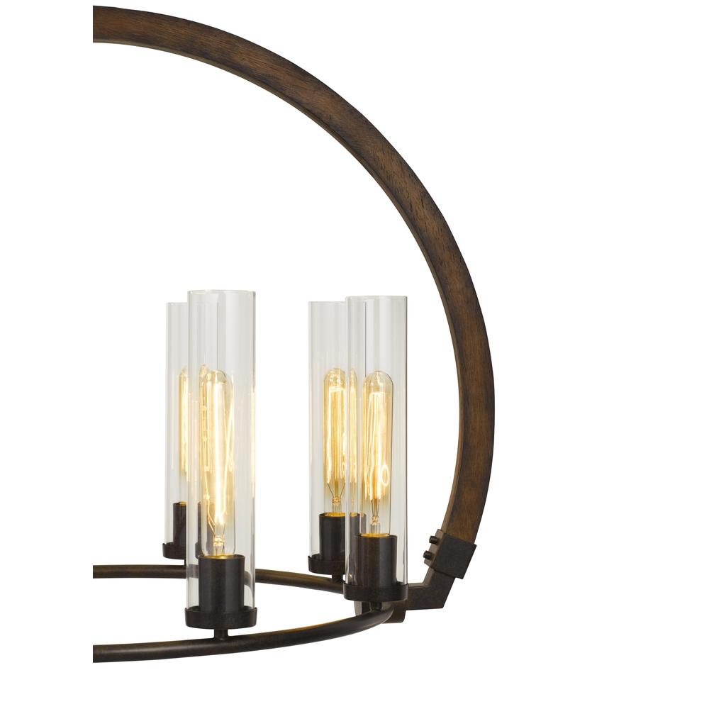 60W X 8 Sulmona Wood/Metal Chandelier. Picture 2