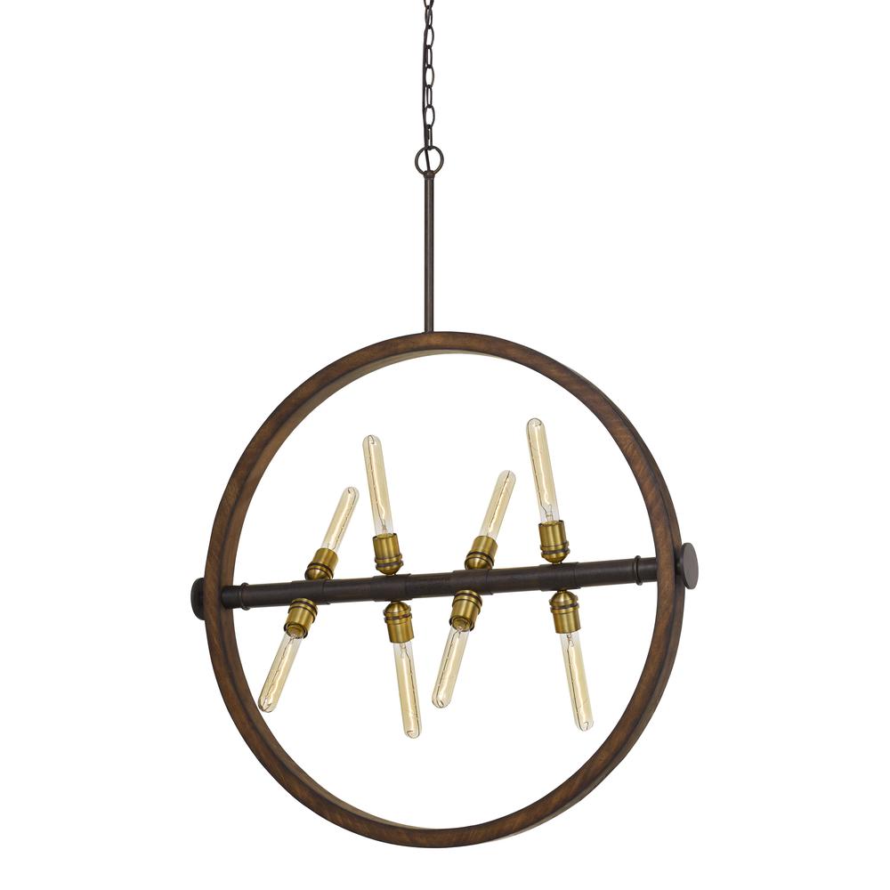 60W X 8 Teramo Wood/Metal Chandelier. Picture 1