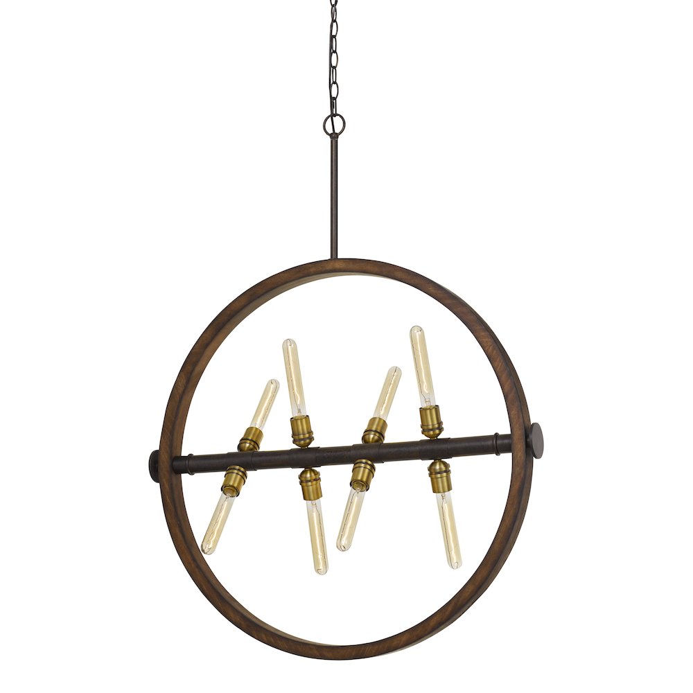 60W X 8 Teramo Wood/Metal Chandelier. Picture 1