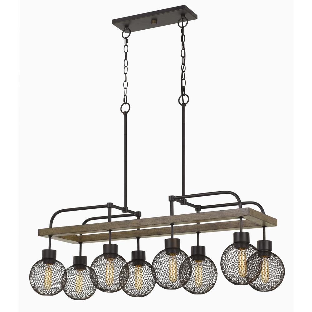 60W X 8 Forio Metal Chandelier With Mesh Round Shade (Edison Bulbs Not Included). Picture 1