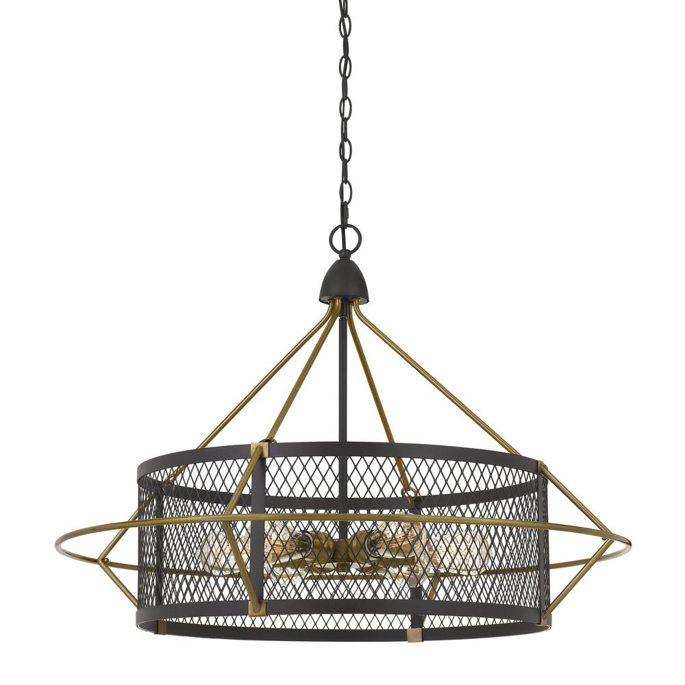 60W X 6 Caserta Metal Chandelier With Mesh Shade (Edison Bulbs Not Included). Picture 1