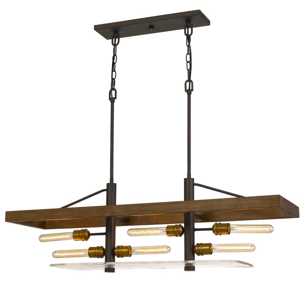 Craiova 60W X 6 Pine Wood Island Chandelier. Picture 1