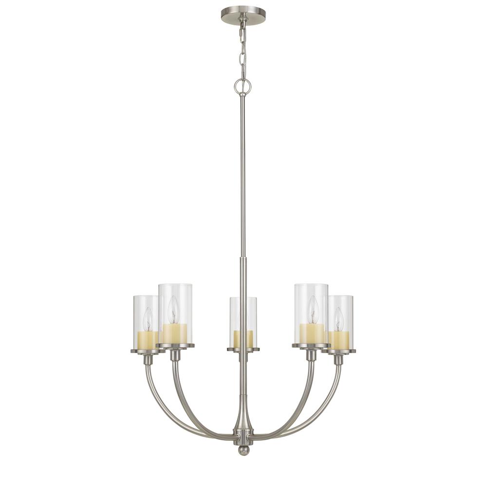 Jervis Metal Chandelier With Glass Shades. Picture 1