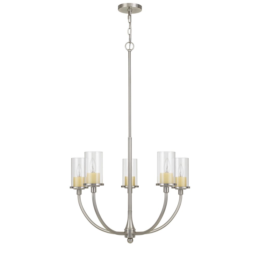 Jervis Metal Chandelier With Glass Shades. Picture 1