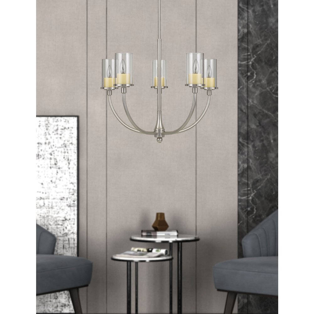 Jervis Metal Chandelier With Glass Shades. Picture 3