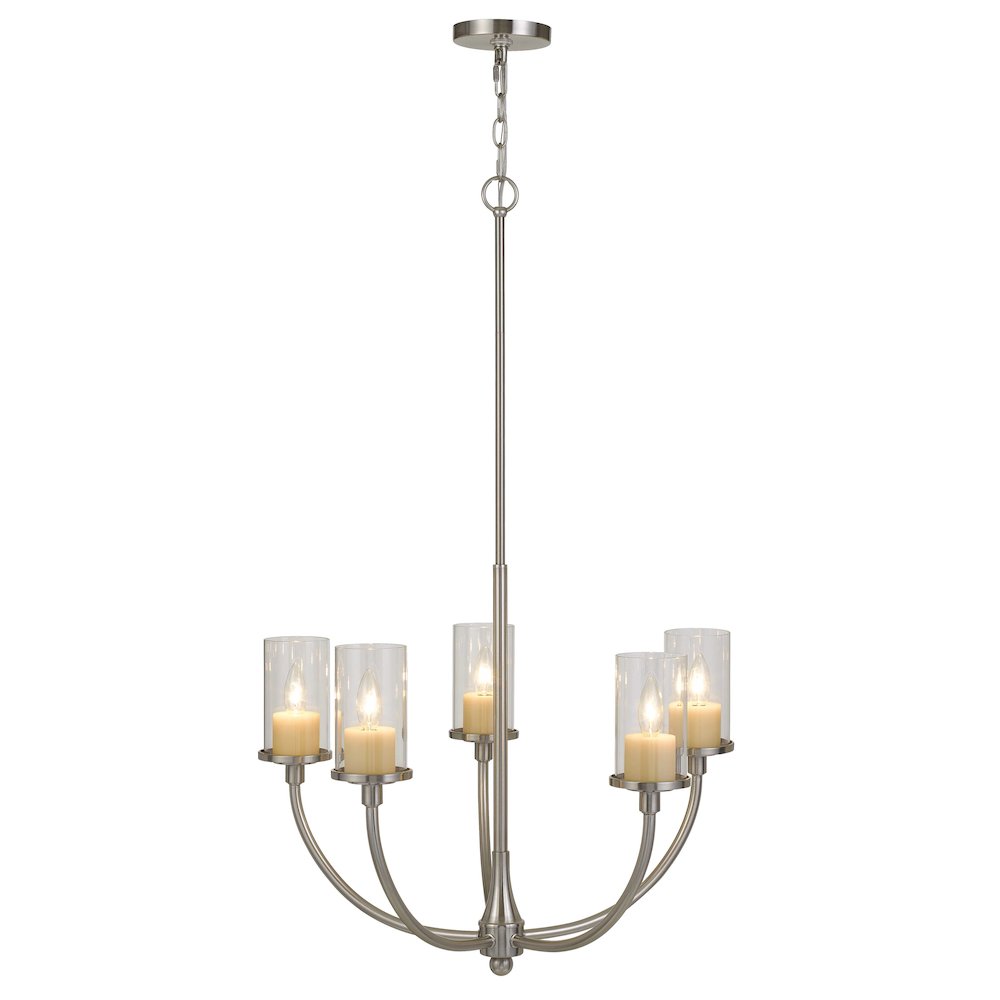 Jervis Metal Chandelier With Glass Shades. Picture 2