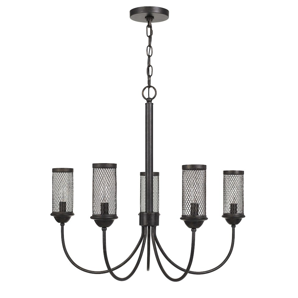 Fulton Metal Chandelier With Mesh Metal Shade. Picture 1