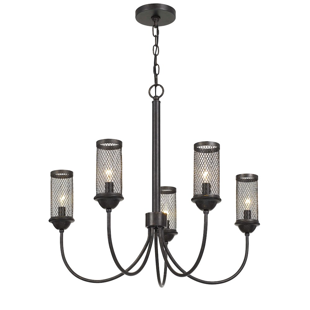 Fulton Metal Chandelier With Mesh Metal Shade. Picture 2