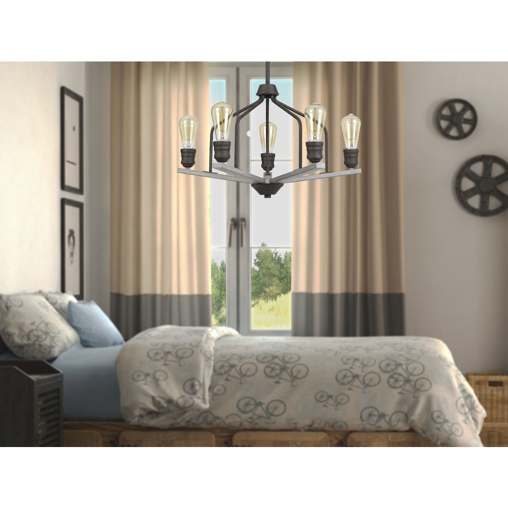 Corning Metal Chandelier (Edison Bulbs Not Included). Picture 2