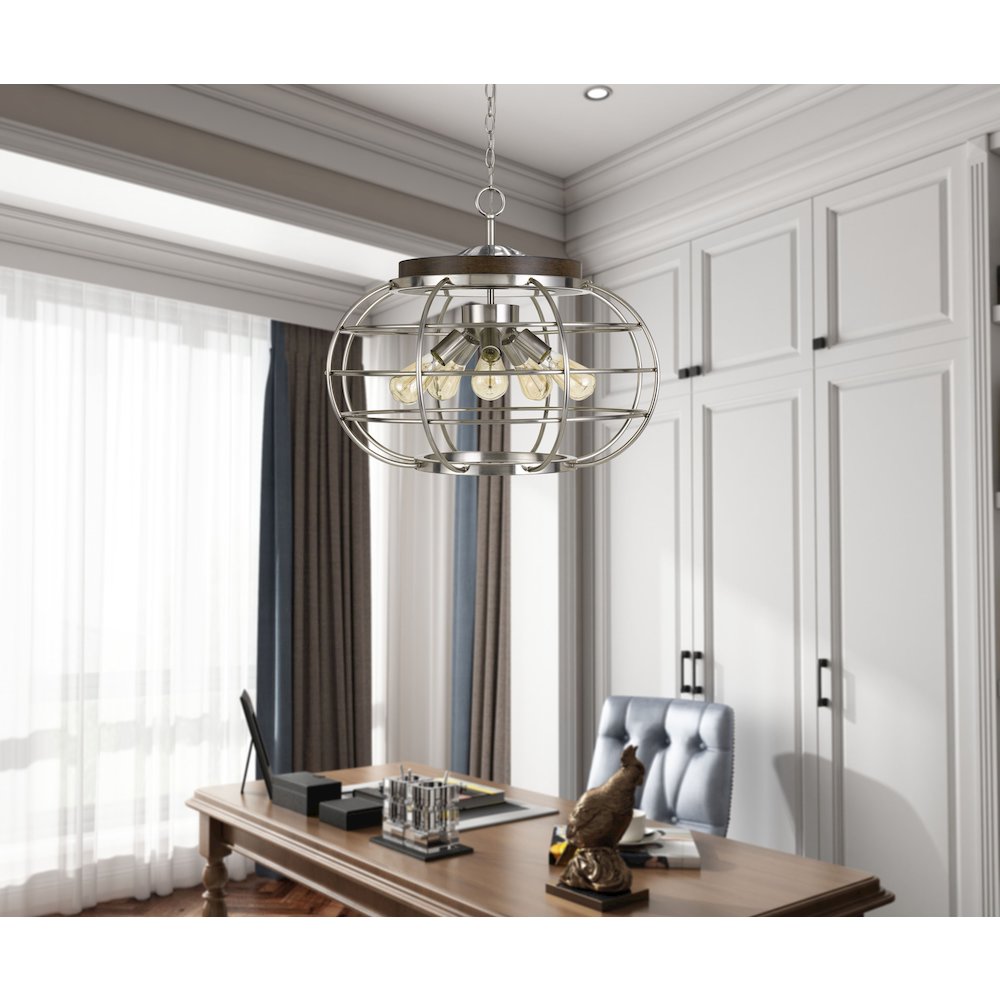 Liberty Metal Chandelier (Edison Bulbs Not Included). Picture 2