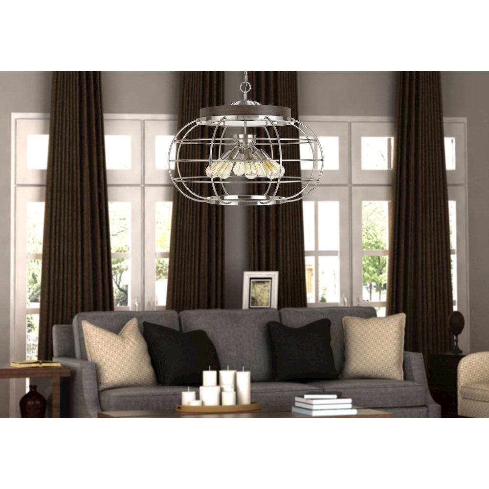 Liberty Metal Chandelier (Edison Bulbs Not Included). Picture 2