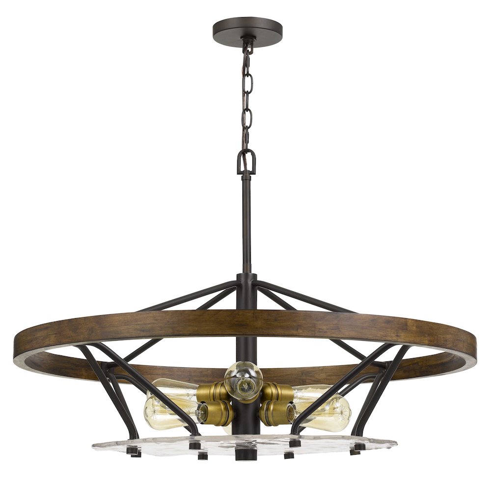 Sherrill Metal/Wood Chandelier (Edison Bulbs Not Included). Picture 1